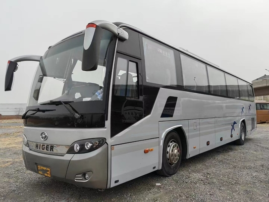 사용된 투어 버스 54 자리 12 미터 유차이 6 실린더 엔진 양여닫이 은색 2번째 손 더 높은 KLQ6125