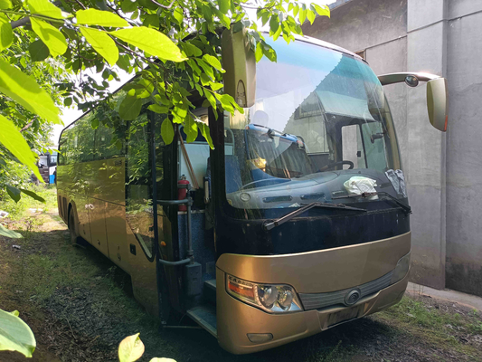 창문 유럽 3세 10.5 미터 후미 엔진 사용된 유통 버스 ZK6110을 밀봉하는 어린 협회 버스 51 자리 금빛 컬러