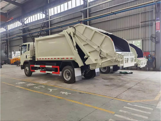 긴 트럭 무역업자 상용 차량 8m3 로딩 4×2 드라이브 모드 HOWO 압축된 쓰레기차 7.5 미터