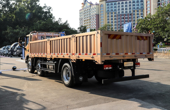 중고용 중국 화물 트럭 포튼 트럭 금색 6*2 평면 상자 18톤