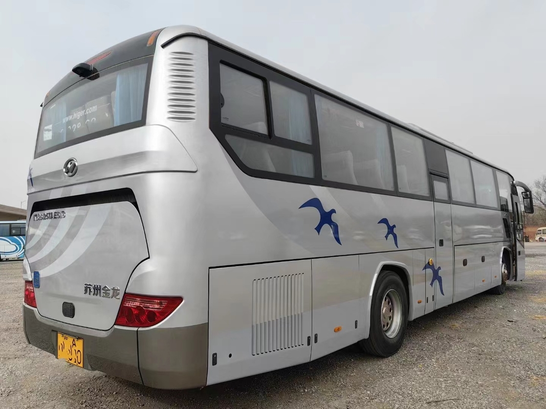사용된 투어 버스 54 자리 12 미터 유차이 6 실린더 엔진 양여닫이 은색 2번째 손 더 높은 KLQ6125
