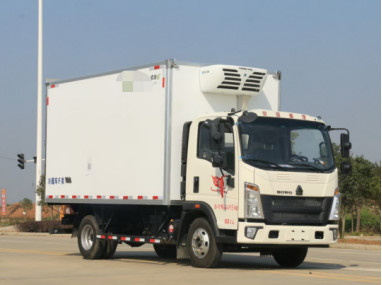 능력 10m3 냉동 트럭을 4×2 드라이브 모드를 채우는 사용된 화물 트럭은 손 차도 HOWO 브랜드를 남겼습니다
