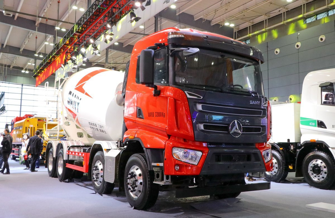 콘크리트 운송 트럭 8×4 사니 믹서 8 큐브 히노 엔진 307hp 12단 변속기