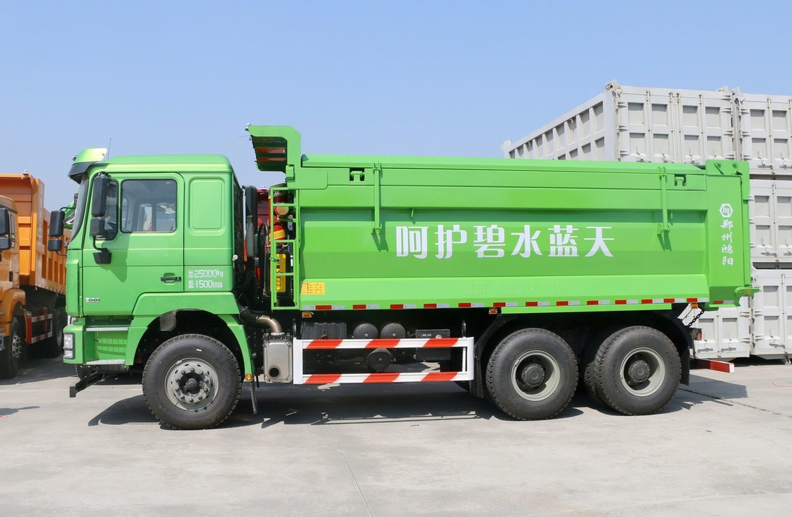 6*4 덤프 트럭 30 톤 신 에너지 연료 LNG 샤크만 F3000 싱글 슬리퍼 10 바퀴 380hp