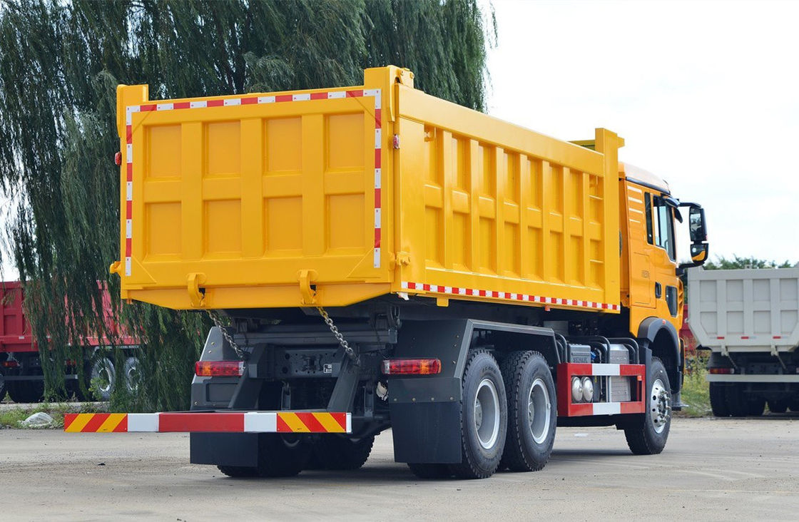 중고 10 타이어 팅퍼 트럭 6.3 미터 박스 400hp Howo TX7 전면 리프팅 12 속도 수동
