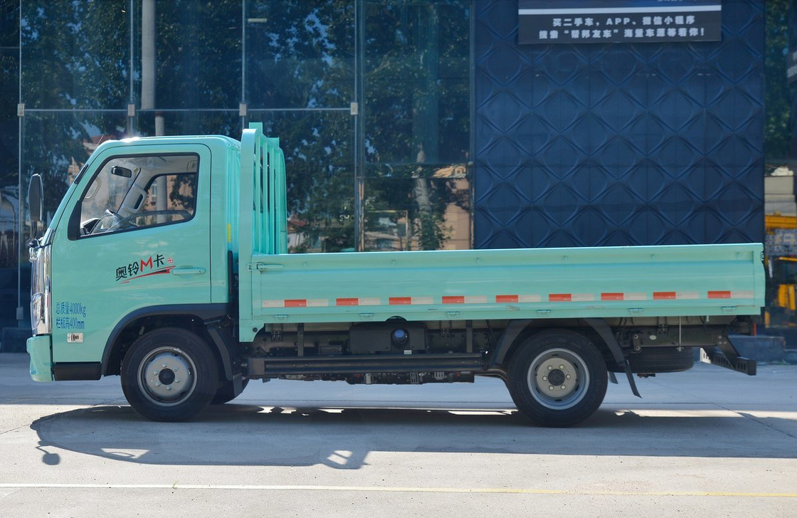 중고용 상자 화물 트럭 단일 카이브 포튼 경전 트럭 평면 침대 3.7 미터 길이의 뒤쪽 트리