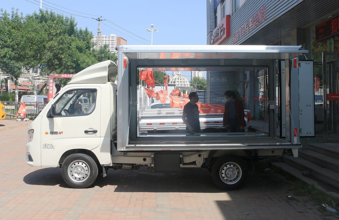 팩스 트럭 밴 로딩 2 톤 포톤 화물 트럭 날개 폭 팩스 3 미터 길이 한 줄 캐비