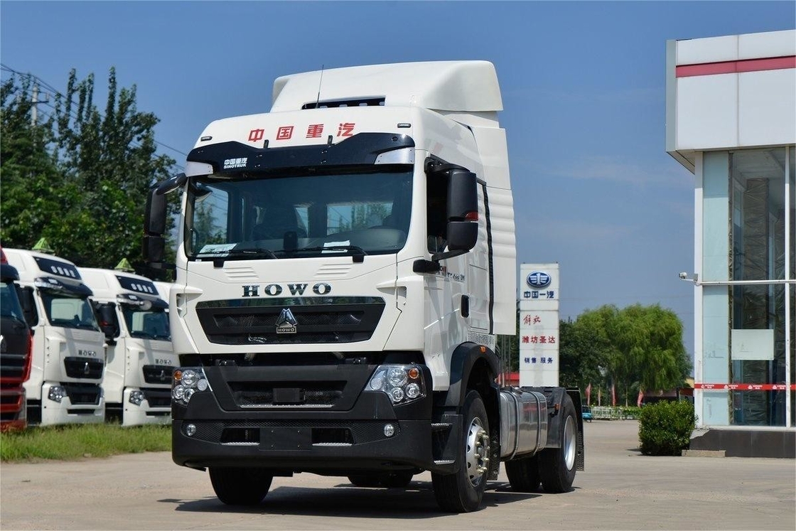 HOWO 트랙터 트럭 국가 VI 배출량 표준 단일 축 350HP 디젤 디플렉터