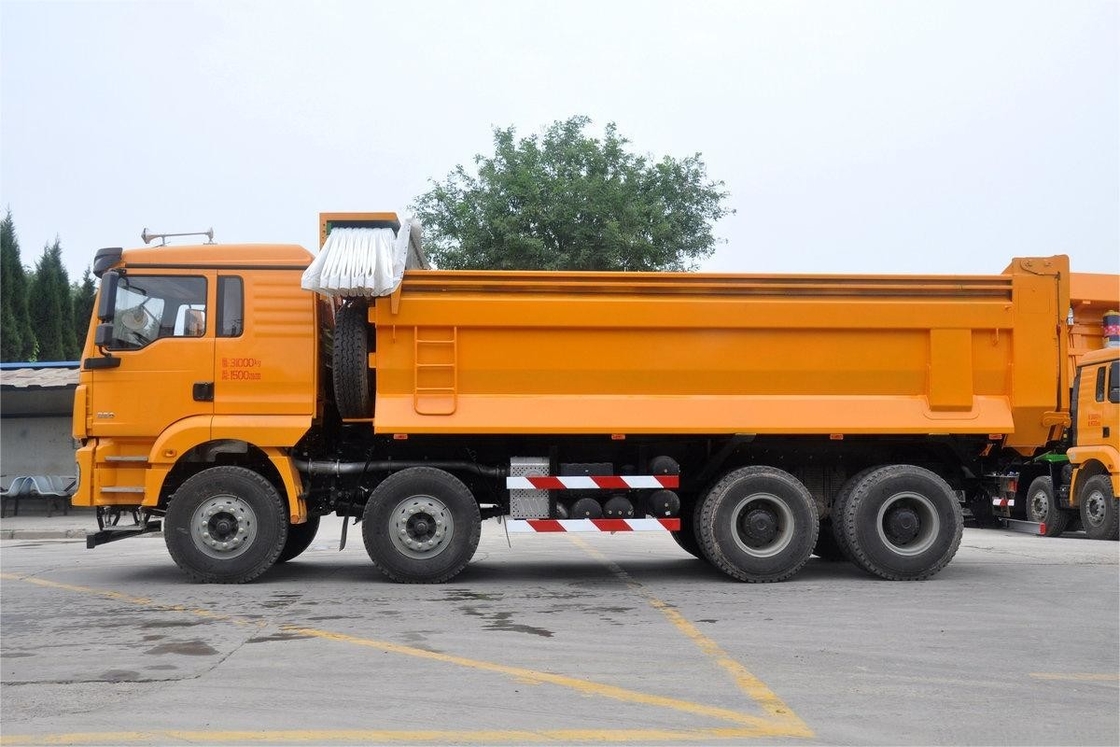 M3000 모델 8x4 350HP 16.1T 9.8m 샤크만 중량 트럭 접는 텐포린 화물 상자