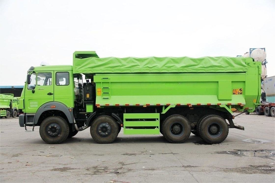 베이벤 무거운 덤프 트럭 336HP 8X4 6.4m 새 환경 친화적 인 텐폴린 톱 커버