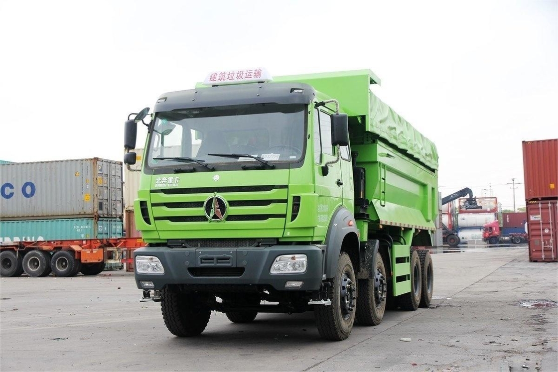 베이벤 무거운 덤프 트럭 336HP 8X4 6.4m 새 환경 친화적 인 텐폴린 톱 커버