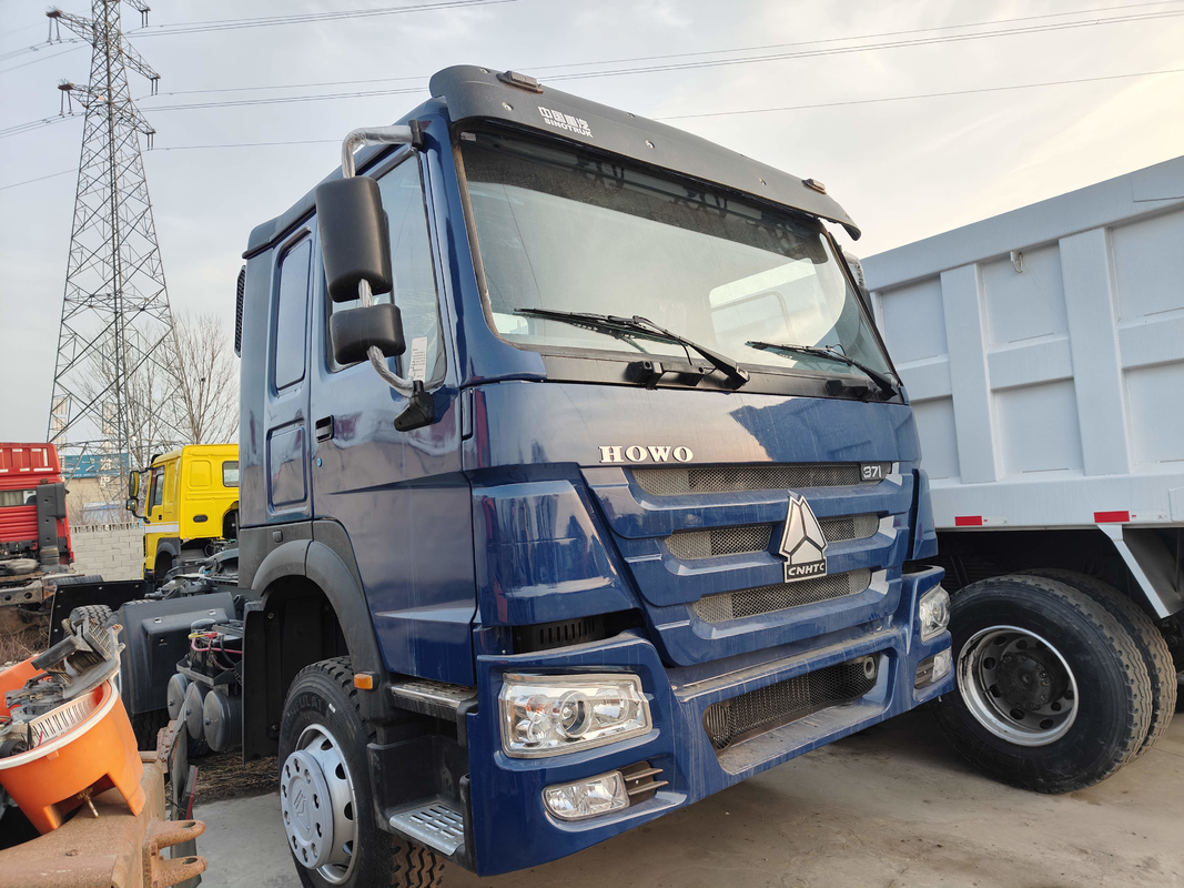 중국에서 사용 된 시노 트랙터 트럭 371hp 디젤 엔진 트레일러 트럭 호우 중량 운송