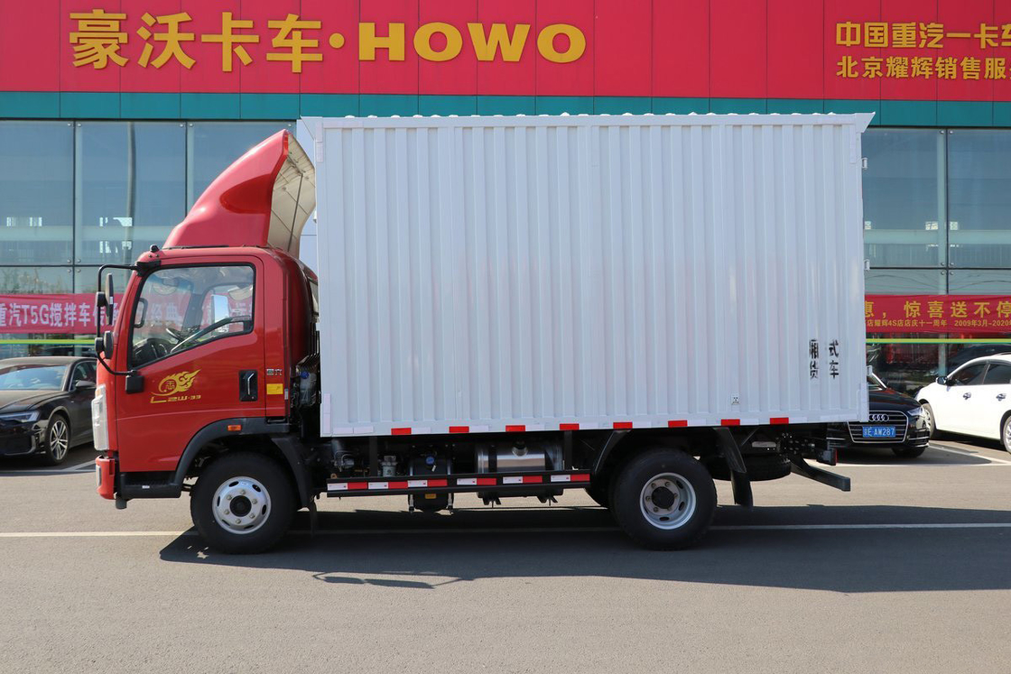 시노트룩 킹 시리즈 160HP 4.15m 높은 지붕 디플렉터 단일 행 HOWO 밴 라이트 트럭