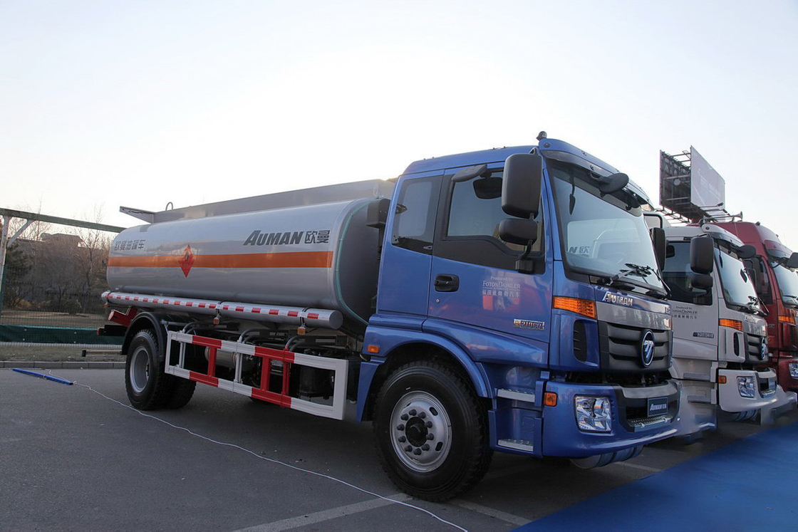 포튼 오일 탱커 트럭 오만 BJ5163 EXT 3 시리즈 디젤 210HP 4X2 8T 평면 상단 단일 줄 좌석