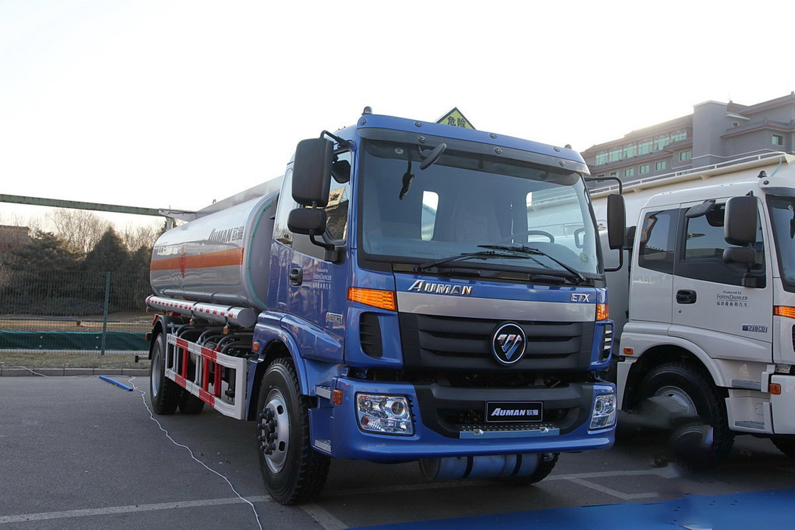 포튼 오일 탱커 트럭 오만 BJ5163 EXT 3 시리즈 디젤 210HP 4X2 8T 평면 상단 단일 줄 좌석