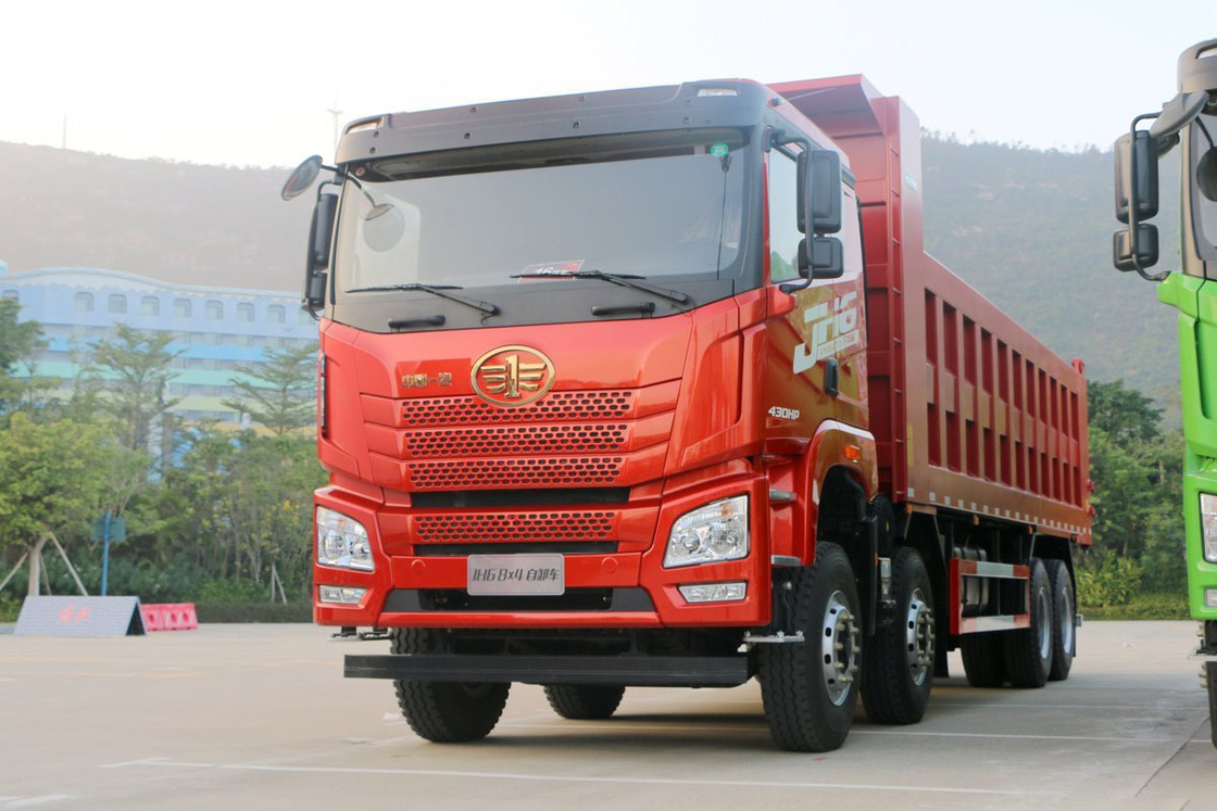 평면 상단 반카비 JH6 무거운 트럭 디젤 430 Hp 8X4 8.2m 칭다오 Jiefang 덤프 트럭
