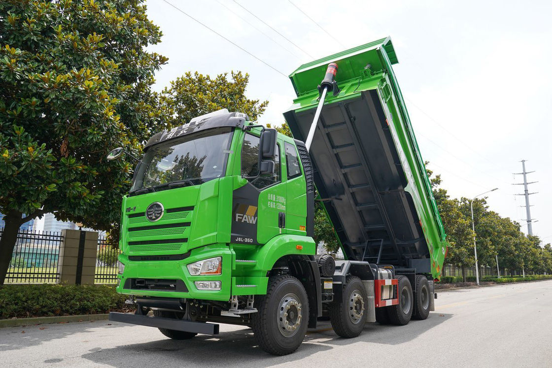 FAW Jiefang 덤프 트럭 J6L 중량 트럭 디젤 10 기어 350hp 8X4 에어백 충격을 흡수 좌석 덤프 박스