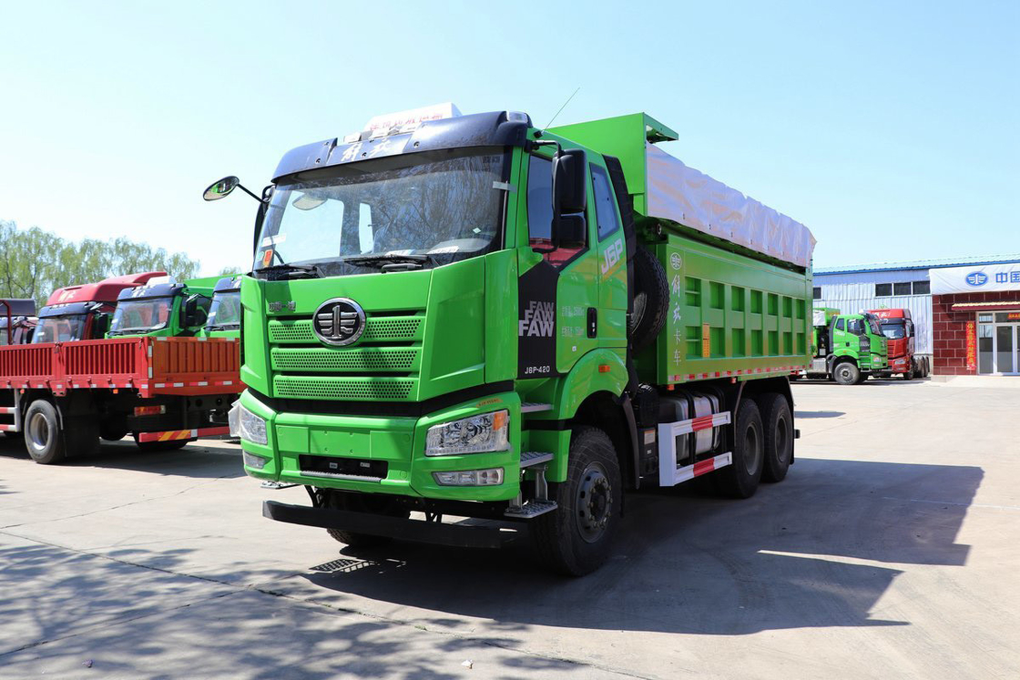 FAW CA3250 에어백 충격을 흡수하는 좌석 무거운 트럭 420HP 평면 상자 카비나 6X4 5.8m Jiefang 덤프 트럭