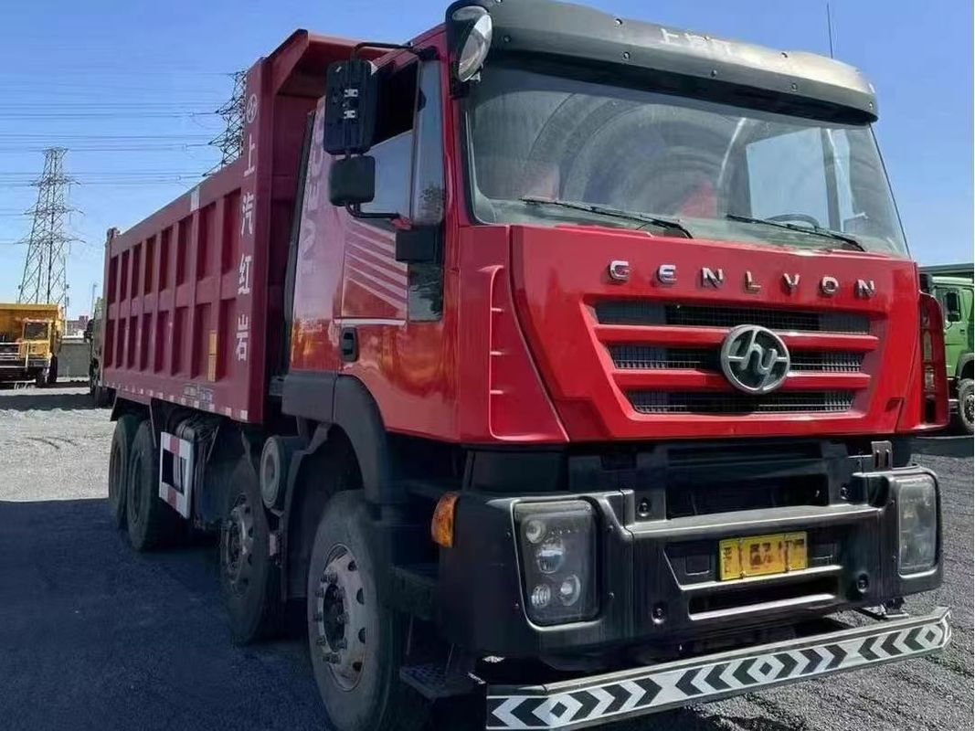 중국 중고용 트럭 중중 SAIC 홍콩 덤프 트럭 8x4 트럭 기술 좌측 운전 390hp