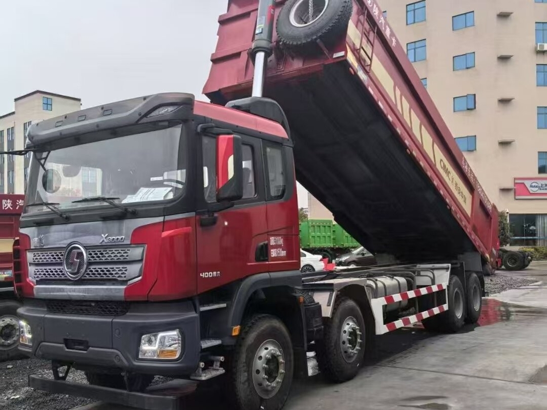 광산용 사용 된 덤퍼 트럭 샤크만 웨이차이 430hp 앞 승강장 8*4 드라이브 모드 12 타이어 Lhd 50tons 로딩