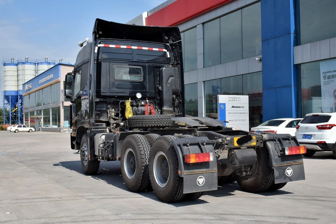 사용 된 트랙터 헤드 유로 IV 디젤 엔진 포톤 아우만 430hp 6 * 4 드라이브 모드 10 타이어 나쁜 도로를 실행