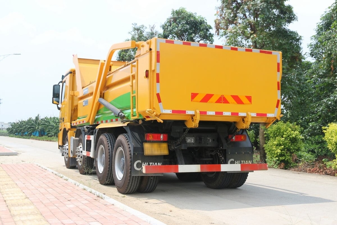 사용 된 틱퍼 트럭 400hp XCMG G7 8 * 4 드라이브 모드 건설 재료 운송 틱퍼