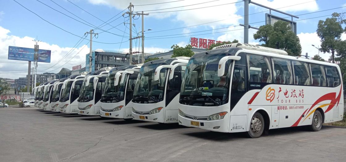 2015년 디젤 168kw Kinglong XMQ6898 사용된 코치 버스 39/45 좌석 호화스러운 좌석