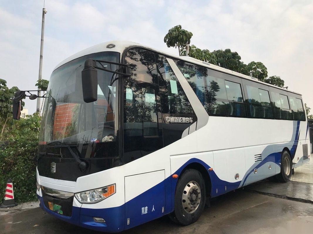 오일-일렉트릭 하이브리드 전기 자동차 WP 엔진 155 kw 양여닫이 가죽 시트 사용된 대형 버스 즈홍통 LCK6101 47Seats