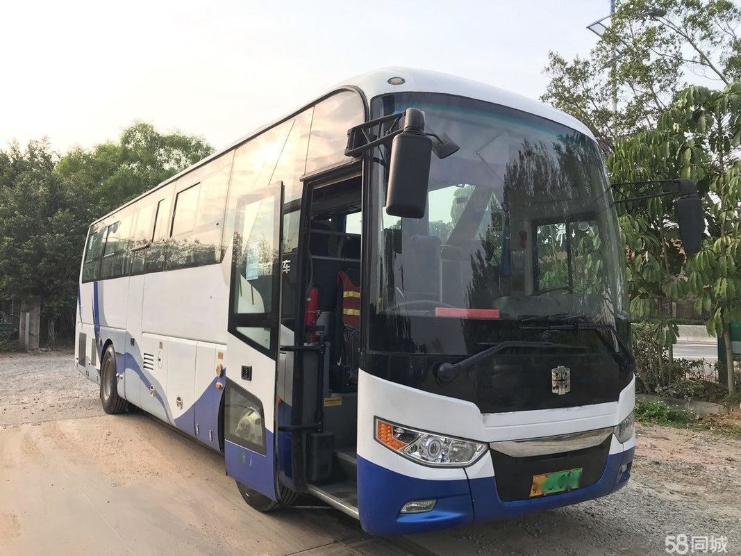 오일-일렉트릭 하이브리드 전기 자동차 WP 엔진 155 kw 양여닫이 가죽 시트 사용된 대형 버스 즈홍통 LCK6101 47Seats