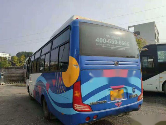 ISO Yutong ZK6752D 29 좌석 LHD는 여객 버스 강철 포좌 단 하나 문을 사용했습니다