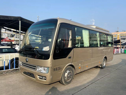 중고로 유통 ZK6728 버스는 2019년 만에 금빛 컬러 유차이 엔진 버스 28 승객들  대형 버스를 사용했습니다